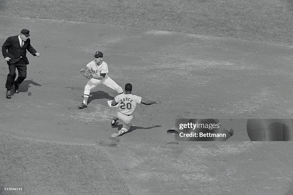 Lou Brock Sliding Into Second