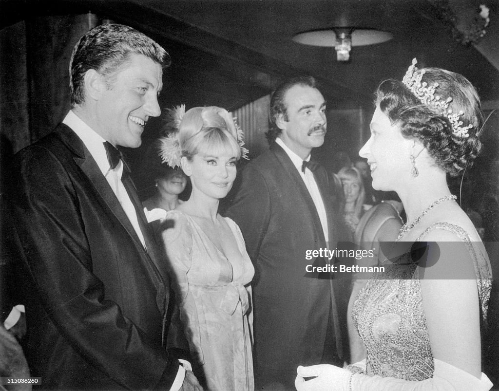 Queen Elizabeth II Meeting Dick Van Dyke and Sean Connery