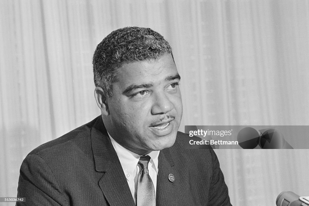Whitney M. Young, Jr. Speaking at Press Conference