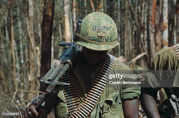 Miscellaneous activities atop Hill 875 following its capture by elements of the 173rd Airborne Brigade, November 24th, prior to evacuation. Conquest...