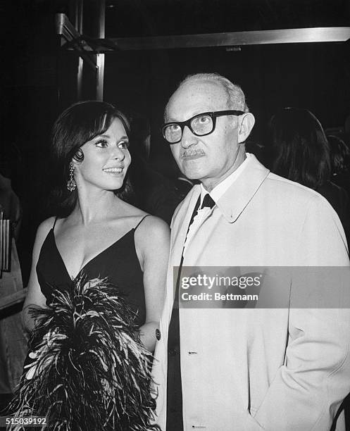 Susan Strasberg and her father, Lee Stratsberg at the premiere of Cool Hand Luke at Loew's state theater.