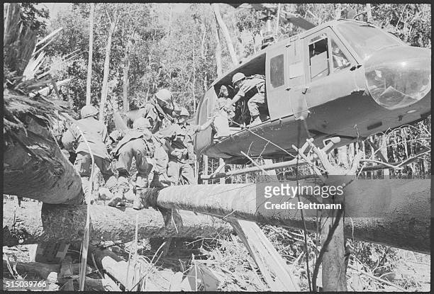 Evacuation. Dak To, South Vietnam: The battle for Hill 875 is over and American Paratroopers have captured the summit. A medical evacuation...