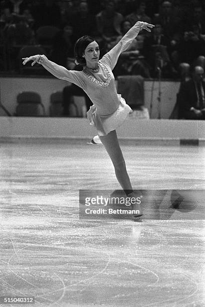 Peggy Fleming, of the Broadmoor Skating Club of Colorado Springs, performs in the Senior Ladies Free Skating competition during the National Figure...