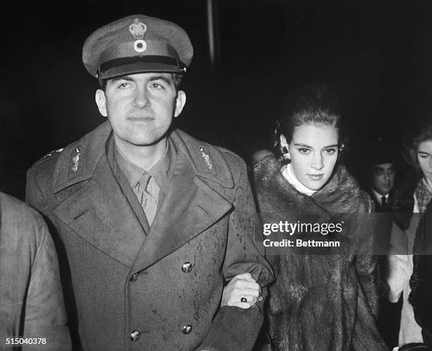 Rome, Italy- Greece's King Constantine and Queen Anne Marie arrive at airport here early Dec. 14. Constantine, his family and Premiere Constantine...