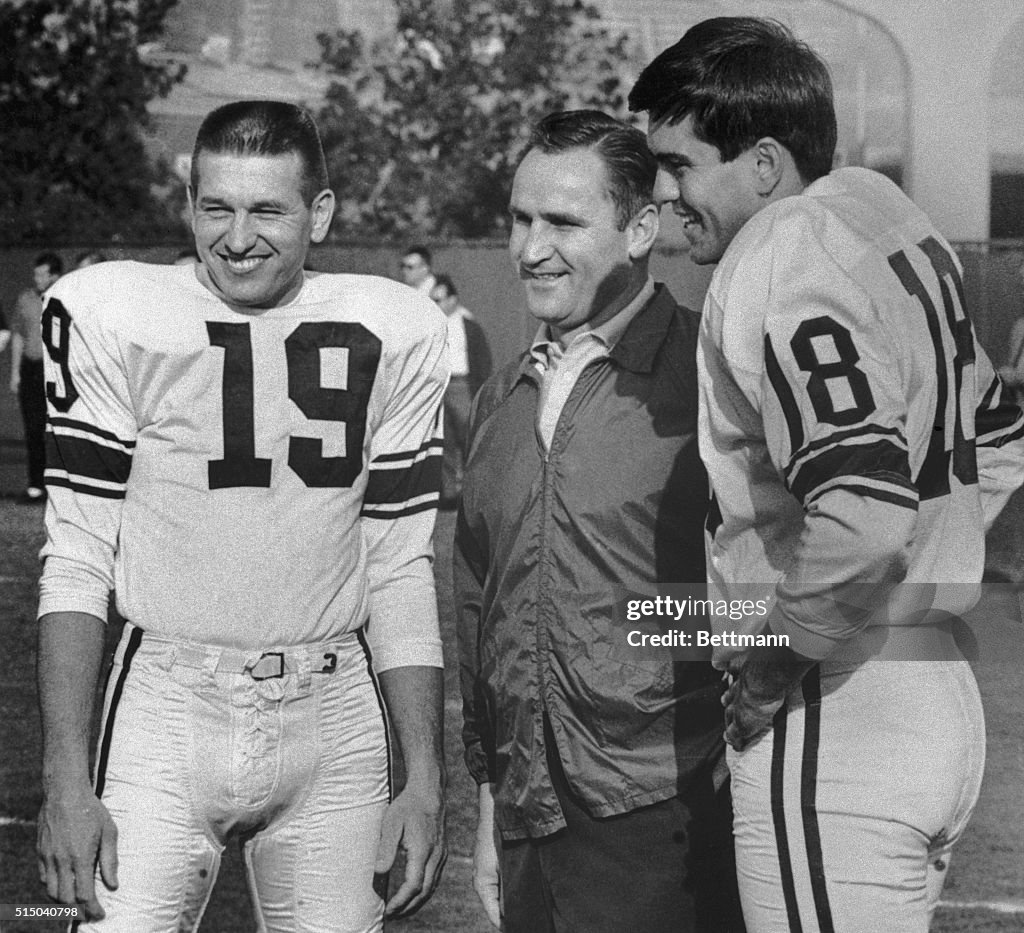 Don Shula Talking with Pro-Bowl Quarterbacks