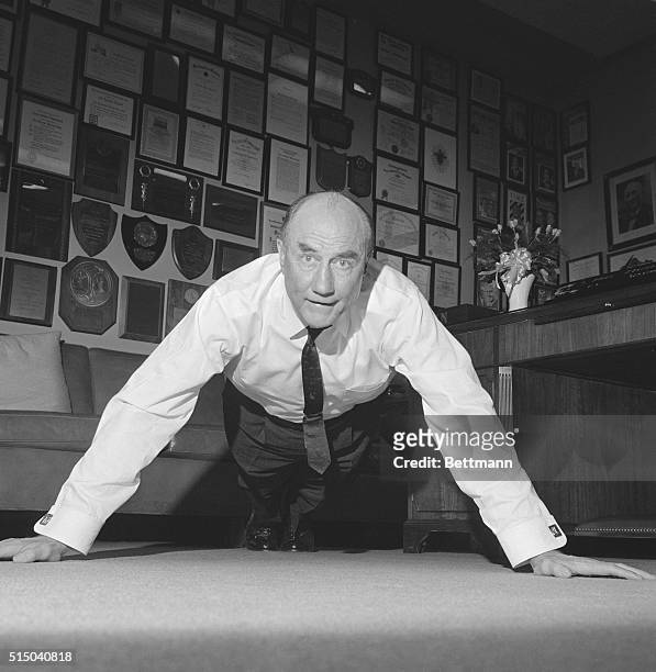 Senator Strom Thurmond , who prides himself in his physical condition, observed his 65th birthday today by doing 101 pushups. This one would make...