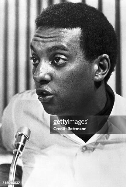 The Chairman of the Student Nonviolent Coordinating Committee at this time known as Stokely Carmichael giving an impassioned speech.