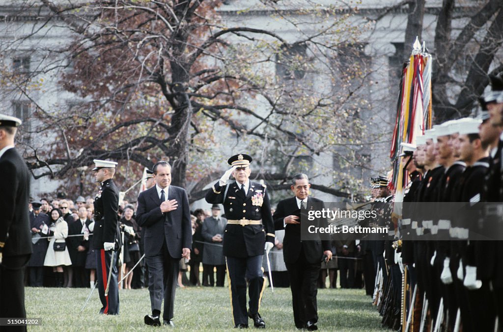 President Richard Nixon with Premier Eisaku Sato
