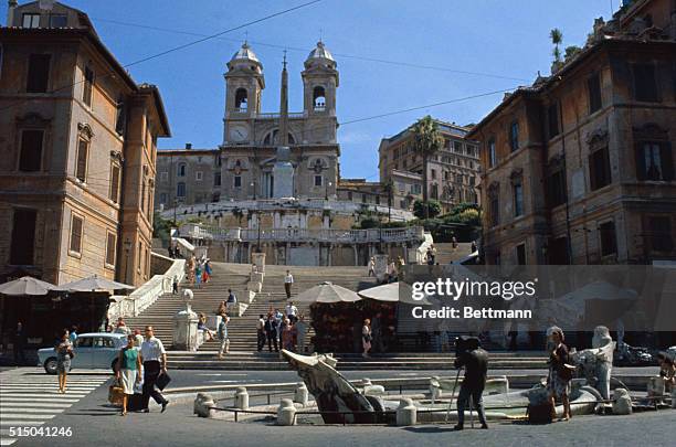 Rome, Italy: View of the famed Spanish Steps in the eternal city of Rome