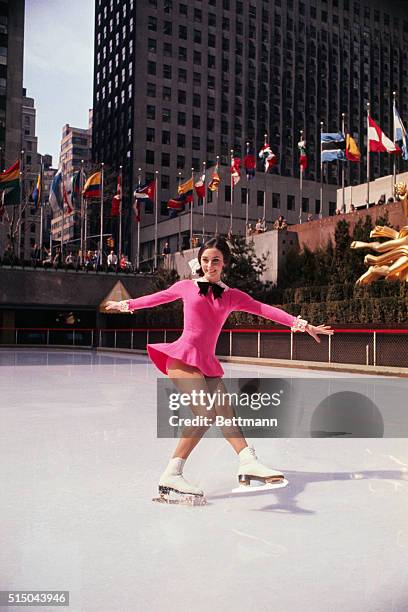 Peggy Fleming who was World Figure Skating Champion three times and the only U.S. Skater to win a Gold Medal at the 1968 Winter Olympics, cuts a...