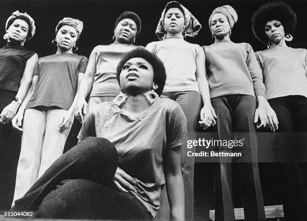 Actress Esther Rolle, third from left, with several members of the Negro Ensemble Company.