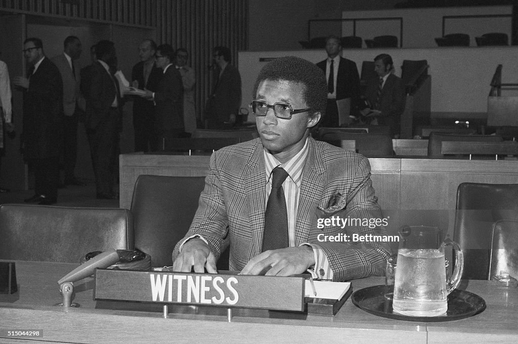 Tennis Player Arthur Ashe Testifying on Apartheid