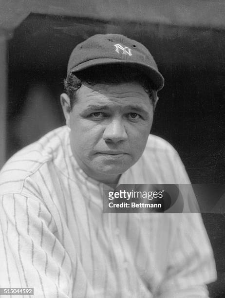 Babe Ruth Posing in Uniform
