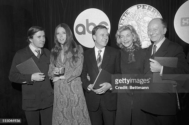 Former Tony Award Winner Lauren Bacall poses with four of the entertainers who were nominated for the 1971 Tony Awards here March 17th. They are,...