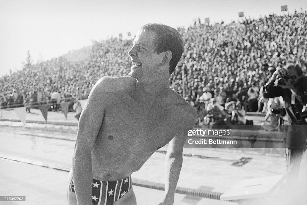 John Naber Climbing Out of Pool