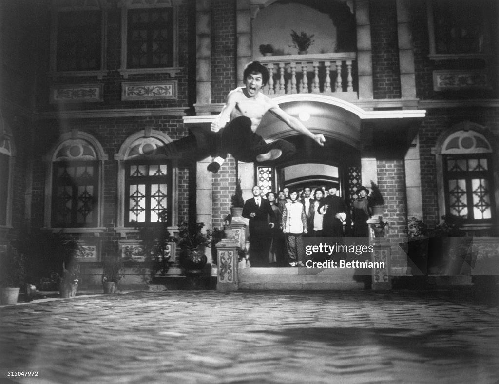 Bruce Lee Demonstrating A Kong-Fu Kick