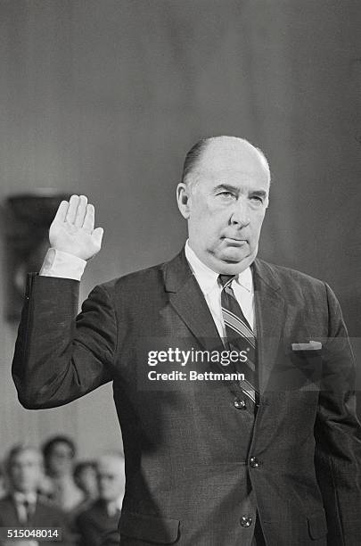 Washington: "Honest..." Attorney General John N. Mitchell, testifying June 8 before the Senate Investigations subcommittee hearing into organized...