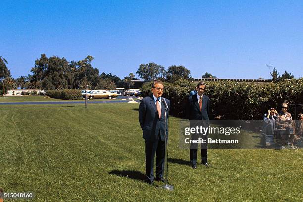 Secretary of State Henry Kissinger at press conference at the Western White House.