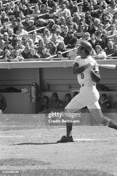 Joe Torre of the New York Mets batting against Philadelphia Phillies at Shea Stadium.