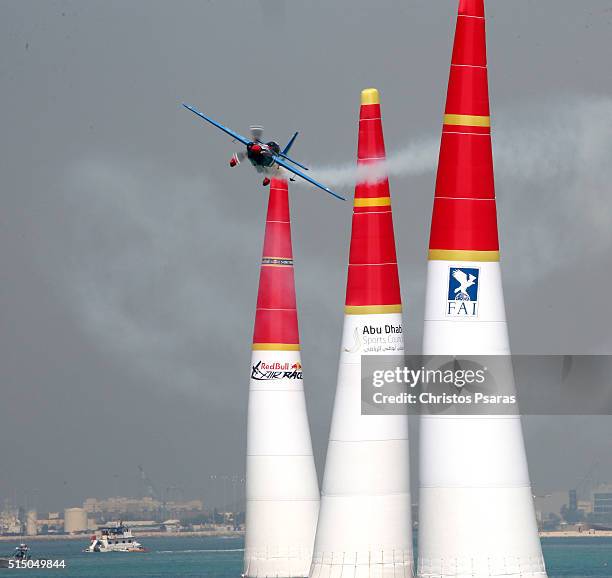 Petr Kopftein of Czech Republic during Day 2 of the Red Bull Air Race at Abu Dhabi Corniche on March 12, 2016 in Abu Dhabi, United Arab Emirates.