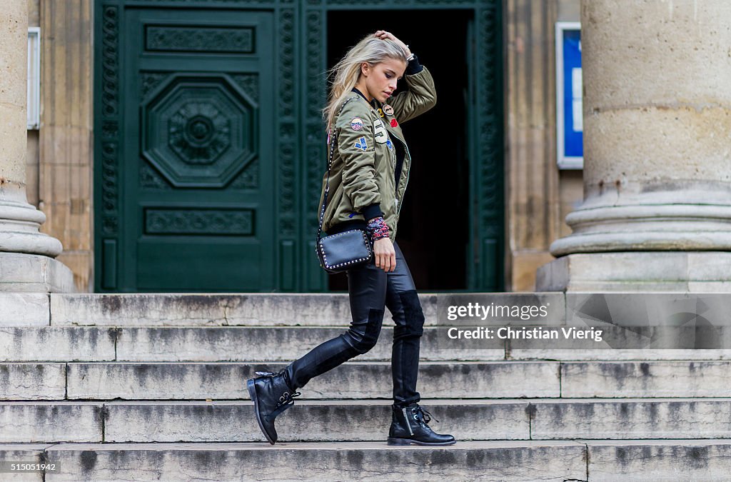 Street Style -Paris Fashion Week : Day Nine Womenswear Fall Winter 2016/2017