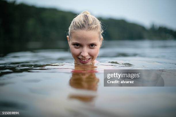 having a good time at the lake - underwater female models stock pictures, royalty-free photos & images