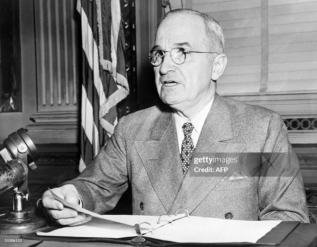 Harry Truman (1884-1972), the 33rd President of th