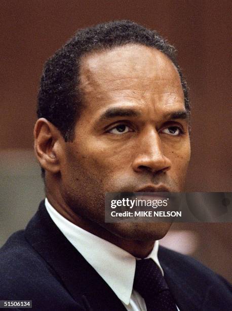 Photograph dated 29 September 1994 of O.J. Simpson in a Los Angeles courthouse during his trial.