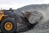 Auto Loader Drawing Gravel Up into Scoop