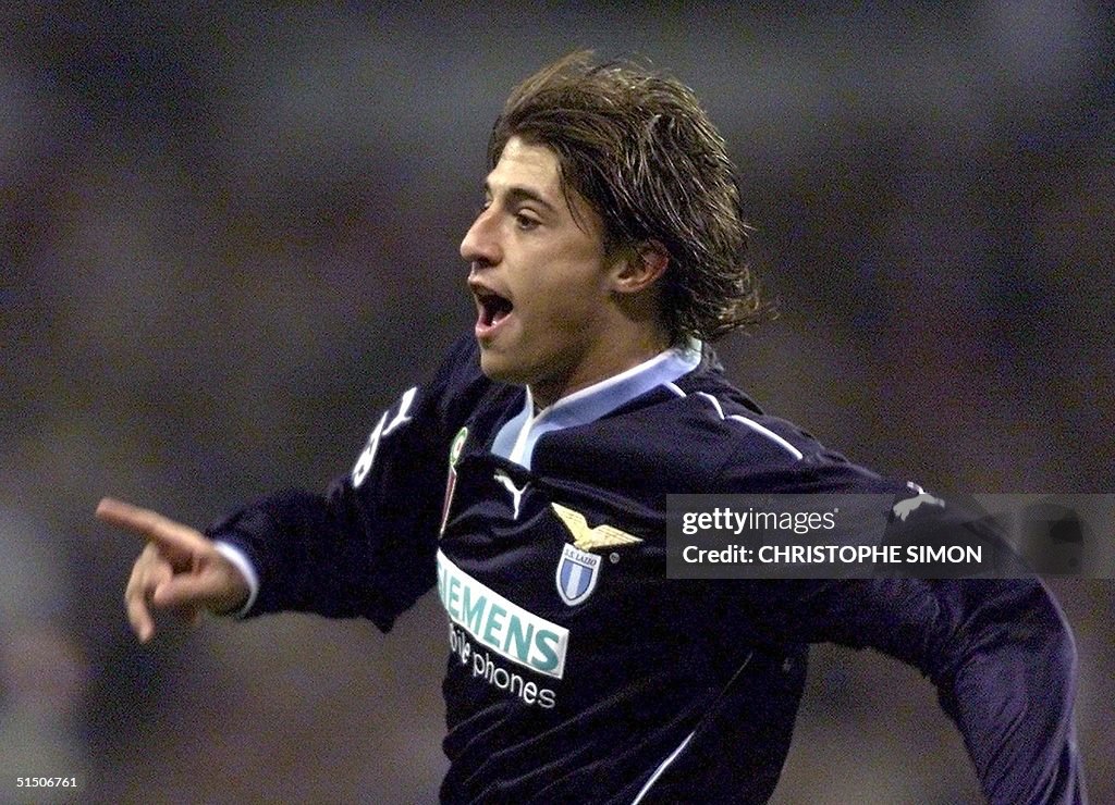 Lazio Roma's Hernan Crespo jubilates during the Ch