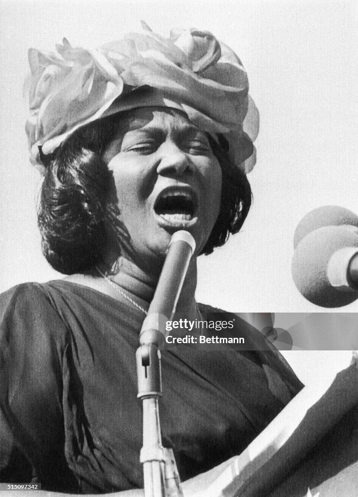 Mahalia Jackson Speaking at Rally