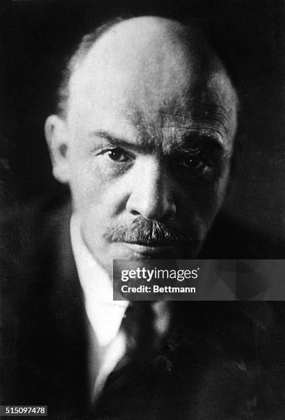 Portrait of Soviet leader Vladimir Ilich Lenin , headshot. Undated photo, filed 1931.