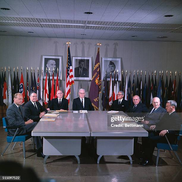 Members of the Warren Commission, which was put together to investigate the assassination of President John F. Kennedy. The members are : Rep. Gerald...