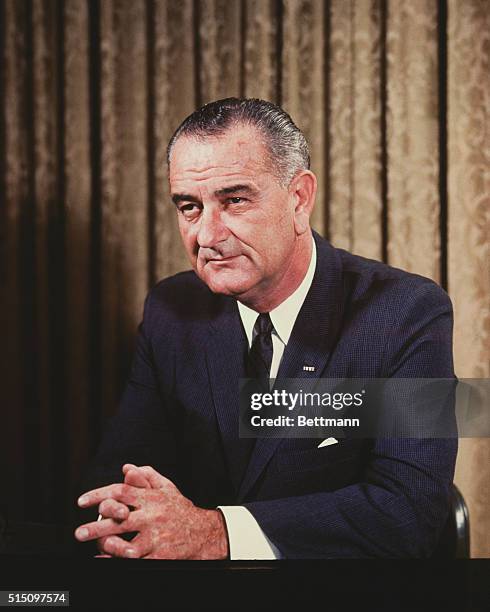 LYNDON B. JOHNSON 1964 UPI COLOR SLIDE