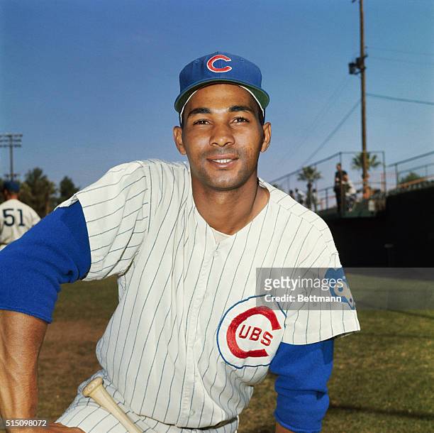 Mesa, Arizona: Billy Williams, of the Chicago Cubs, during spring training. March 1964.