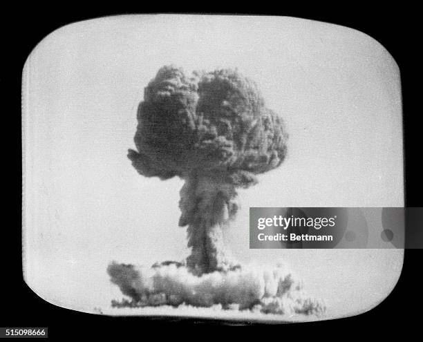 Mushroom cloud from China's first test of an atomic bomb on October 16, 1964. It is believed the nuclear device was detonated in a remote part of...