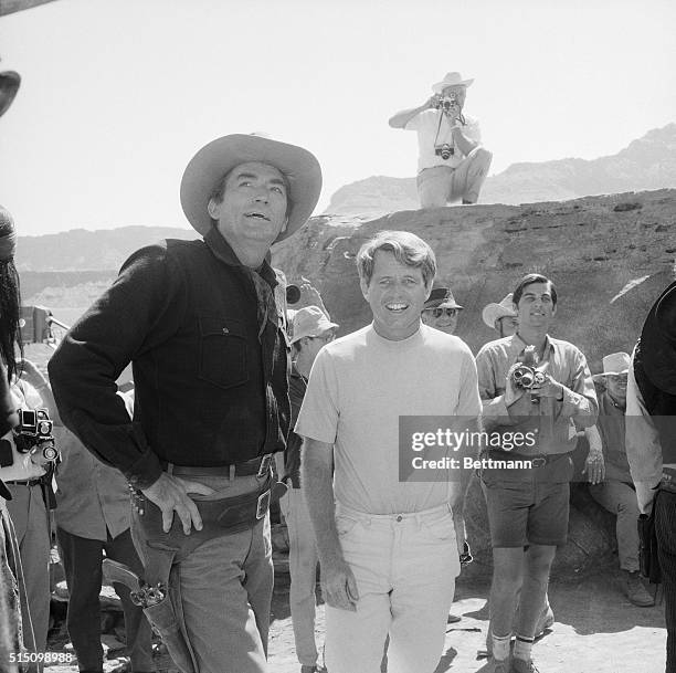 On the set of the 1969 film MacKenna's Gold.