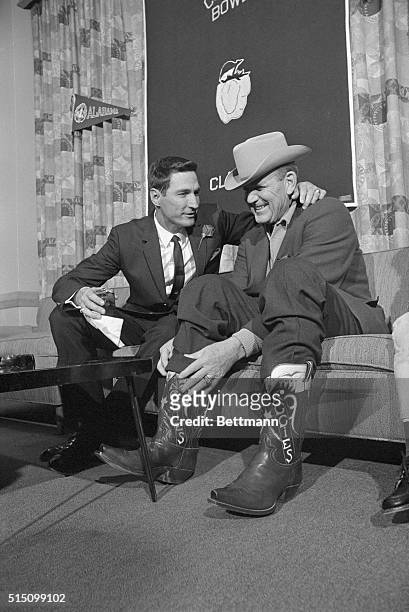 Alabama head coach Paul "Bear" Bryant turned the tables on his Cotton Bowl rival. Texas A & M head coach Gene Stallings by showing up at a joint...