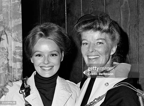 Katharine Hepburn breaking a lifetime precedent, poses for news photos at a press conference here October 26th during which she introduced her...