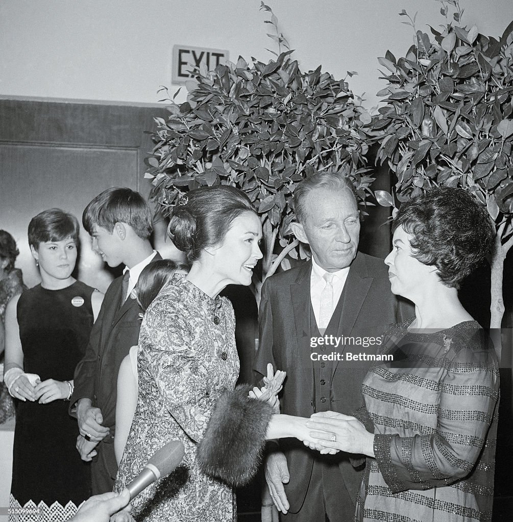 Shirley Temple Black Welcoming Bing Crosby and Wife