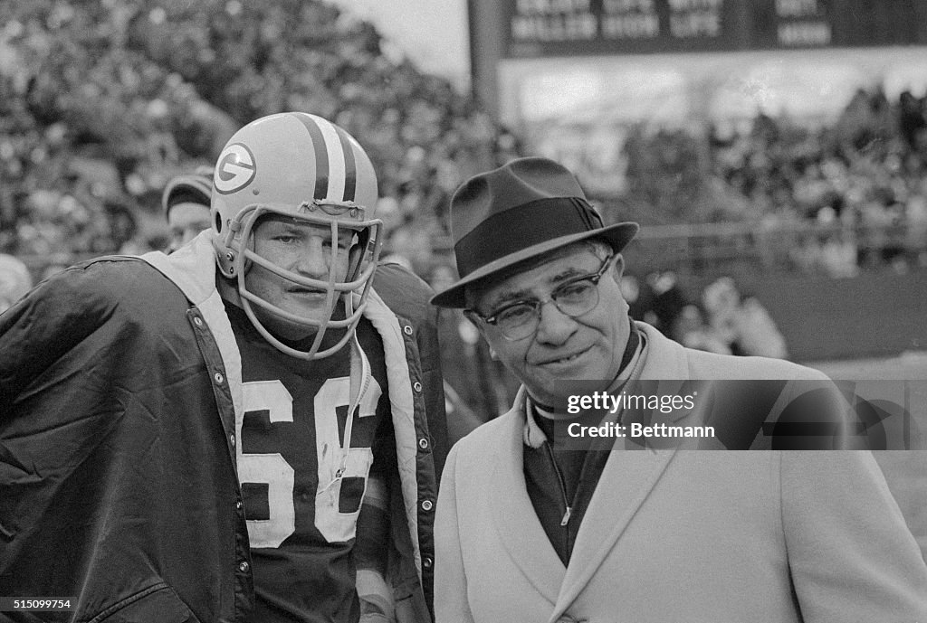 Defensive Captain Ray Nitschke and Vince Lombardi