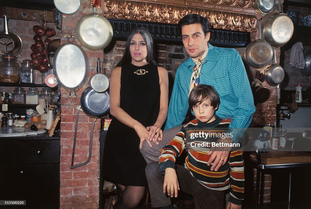 Jerry Orbach at Home with Wife and Son