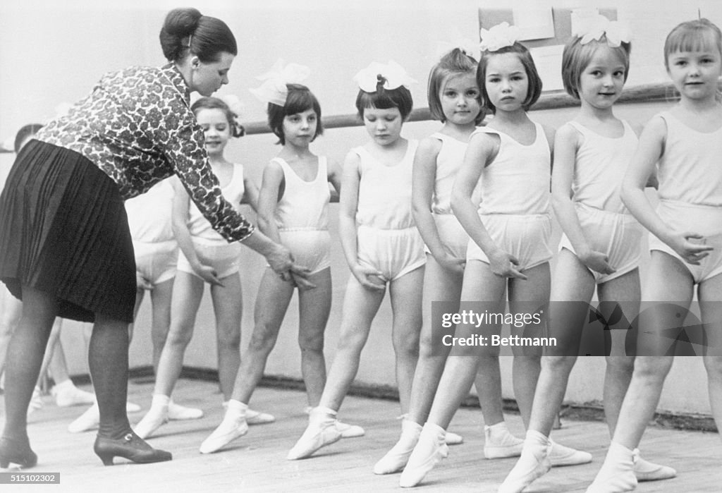 Russian Ballet Teacher and Her Female Students