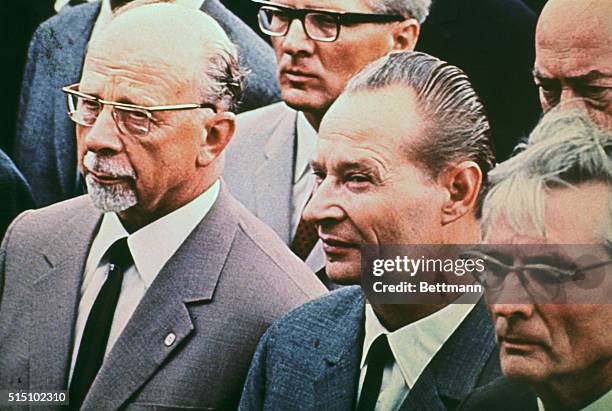 Karlovy Vary, Czechoslovakia: Czech reform leader Alexander Dubcak welcomes East Germany's hardline Communist boss Walter Ulbricht to this famed...