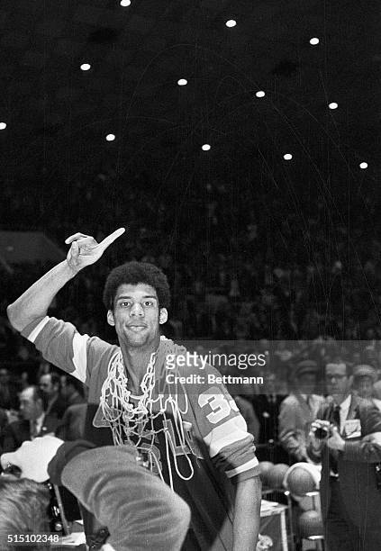 Louisville, KY- NCAA Finals. "We're number one," so says superstar of the UCLA team, Lew Alcindor, after he lead his team to victory over Purdue,...