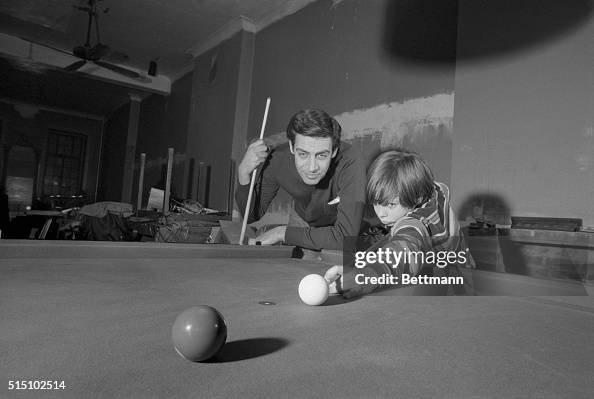 Jerry Orbach Playing Pool with His Son Jerry Orbach Playing Pool with His Son