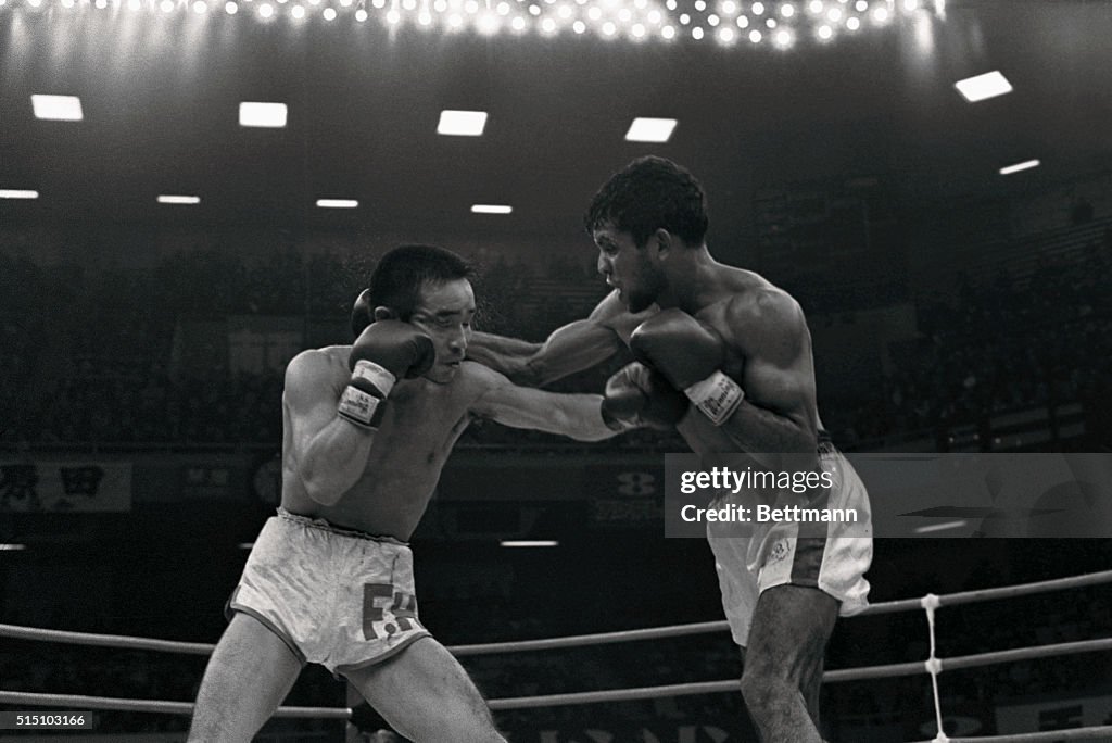 Lionel Rose in Boxing Match Action