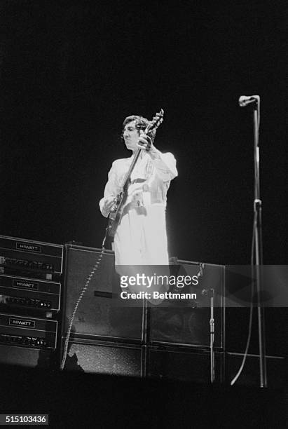 Leaping Performer. New York: Peter Townshend, a member of the British rock group The Who, does a gazelle-like leap as the group performs it...