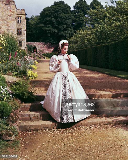 Hollywood, Ca.: Actress Genevieve Bujold, one of five nominees for Hollywood's Academy Award for "best actress of 1969," is shown as Anne Boleyn, the...