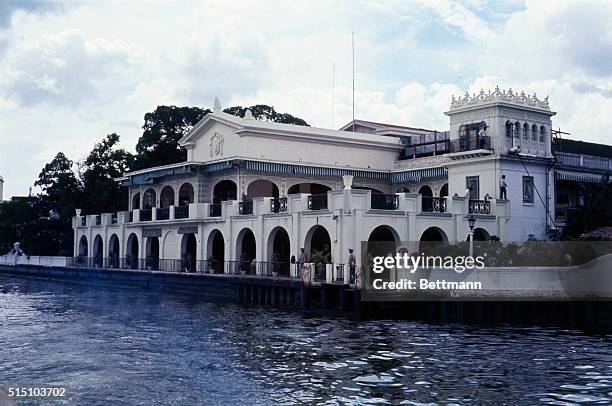 Manila, Philippines: Exterior view of the Malacanang Palace, home of the President, as seen from the Pasig River.